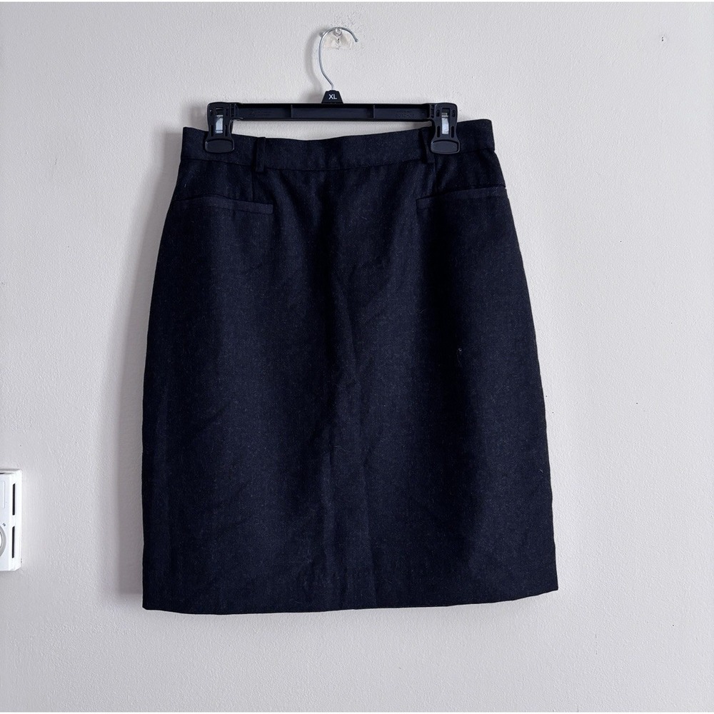 Brooks Brothers Womens 12 Worsted Wool Pencil Skirt Charcoal Gray Preppy